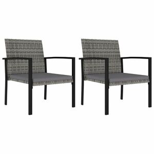 vidaXL 2 db szürke kerti polyrattan étkezőszék kép