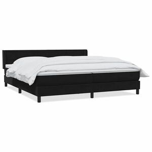 vidaXL fekete bársony rugós ágy matracokkal 200x220 cm kép