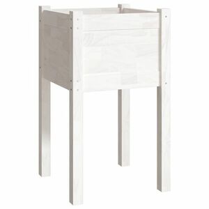 vidaXL fehér tömör fenyőfa kerti virágtartó 40 x 40 x 70 cm kép