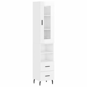 vidaXL magasfényű fehér szerelt fa magasszekrény 34, 5 x 34 x 180 cm kép