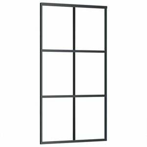 vidaXL fekete ESG üveg és alumínium tolóajtó 102 x 205 cm kép