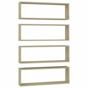 vidaXL 4 db sonoma tölgy színű szerelt fa fali polc 80 x 15 x 26, 5 cm kép