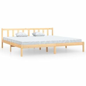 vidaXL Super King tömör fenyőfa ágykeret 180 x 200 cm kép