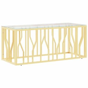 vidaXL üveg és rozsdamentes acél dohányzóasztal 110x45x45 cm kép