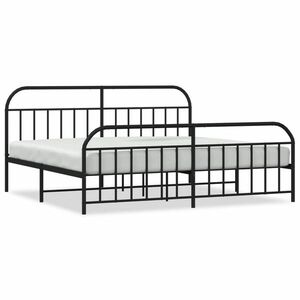 vidaXL fekete fém ágykeret fej- és lábtámlával 193 x 203 cm kép