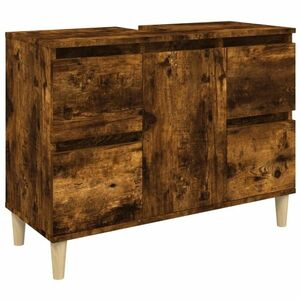 vidaXL füstös tölgy színű szerelt fa mosdószekrény 80 x 33 x 60 cm kép