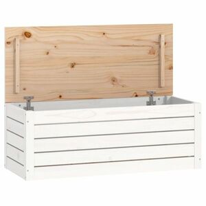 vidaXL fehér tömör fenyőfa tárolóláda 89 x 36, 5 x 33 cm kép