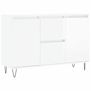 vidaXL magasfényű fehér szerelt fa tálalószekrény 104 x 35 x 70 cm kép