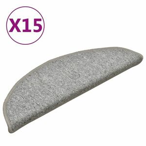vidaXL 15 db világosszürke lépcsőszőnyeg 56 x 17 x 3 cm kép