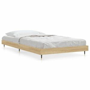 vidaXL sonoma tölgy színű szerelt fa ágykeret matrac nélkül 100x200 cm kép
