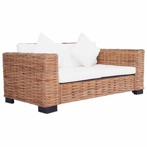 vidaXL 2-személyes természetes rattan kerti kanapé kép