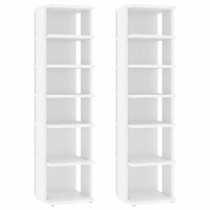 vidaXL 2 db fehér szerelt cipősszekrény 27, 5x27x102 cm kép