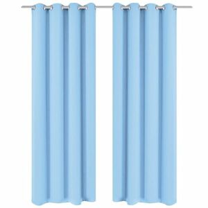 vidaXL 2 db türkizkék sötétítőfüggöny fém fűzőlyukakkal 135 x 245 cm kép