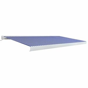 vidaXL kék és fehér motorizált kazettás napellenző 500 x 300 cm kép
