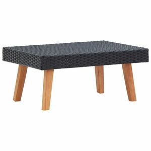 fekete polyrattan kerti dohányzóasztal kép