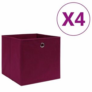 vidaXL 4 db sötétpiros nem szőtt szövet tárolódoboz 28 x 28 x 28 cm kép