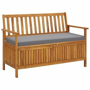 vidaXL tömör akácfa kerti tárolópad 120 cm kép