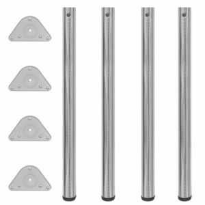 vidaXL 4 db állítható magasságú csiszolt nikkel asztalláb 870 mm kép
