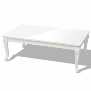 vidaXL magasfényű fehér dohányzóasztal 115 x 65 x 42 cm kép