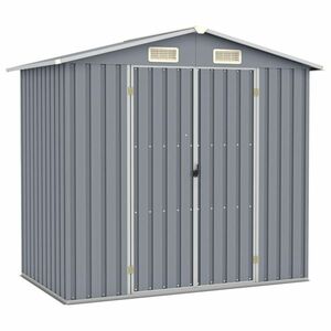 vidaXL szürke horganyzott acél kerti fészer 205 x 129 x 183 cm kép