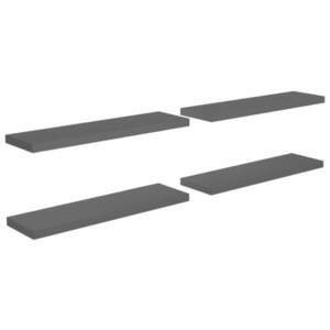 vidaXL 4 db magasfényű szürke MDF lebegő fali polc 90 x 23, 5 x 3, 8 cm kép