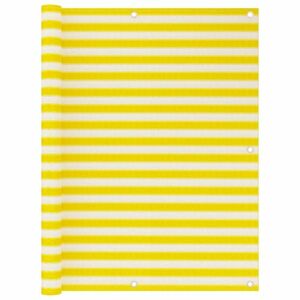 vidaXL sárga-fehér HDPE erkélytakaró 120 x 500 cm kép
