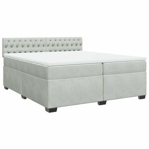 vidaXL világosszürke bársony rugós ágy matraccal 200x200 cm kép