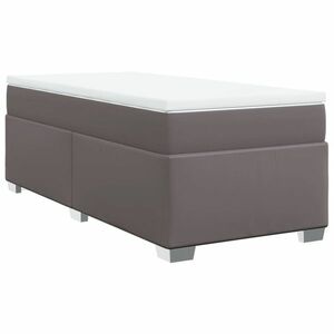 vidaXL szürke műbőr rugós ágy matraccal 80 x 200 cm kép