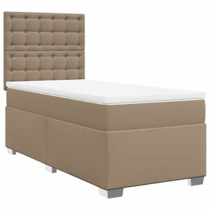 vidaXL cappuccino színű műbőr rugós ágy matraccal 100 x 200 cm kép