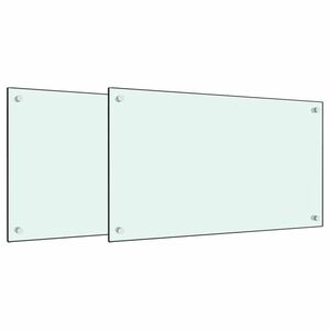 vidaXL 2 db fehér edzett üveg konyhai falburkoló 70 x 50 cm kép