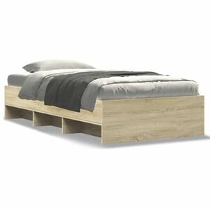 vidaXL sonoma tölgy színű szerelt fa ágykeret matrac nélkül 100x200 cm kép