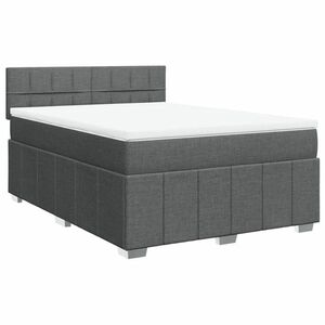 vidaXL sötétszürke szövet rugós ágy matraccal 140 x 190 cm kép
