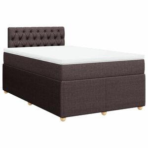 vidaXL sötétbarna szövet rugós ágy matraccal 120 x 190 cm kép