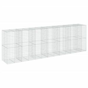 vidaXL horganyzott vas gabion kosár fedéllel 650 x 100 x 200 cm kép