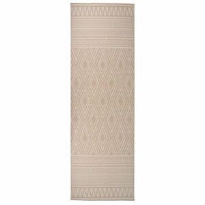 vidaXL barna csíkos lapos szövésű kültéri szőnyeg 80 x 250 cm kép