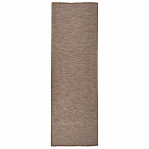 vidaXL barna lapos szövésű kültéri szőnyeg 80 x 250 cm kép