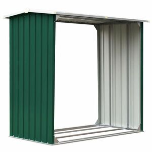 vidaXL zöld horganyzott acél kerti tűzifatároló 172 x 91 x 154 cm kép