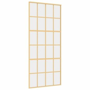 vidaXL aranyszínű átlátszó ESG üveg és alumínium tolóajtó 90 x 205 cm kép