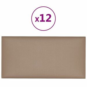vidaXL 12 db kávészínű műbőr fali panel 30 x 15 cm 0, 54 m² kép