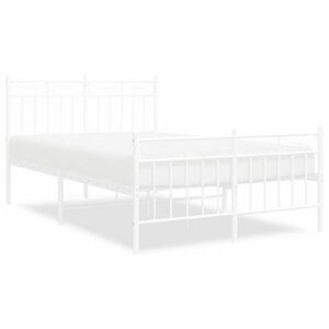 vidaXL fehér fém ágykeret fej- és lábtámlával 120x200 cm kép