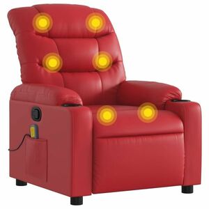 vidaXL piros műbőr dönthető masszázsfotel kép