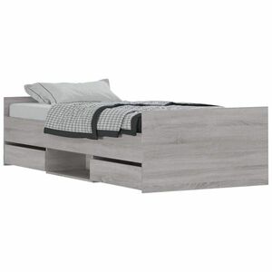 vidaXL szürke sonoma színű ágykeret fej- és lábtámlával 90 x 190 cm kép