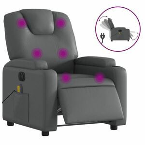 Szürke műbőr elektromos dönthető masszázsfotel kép