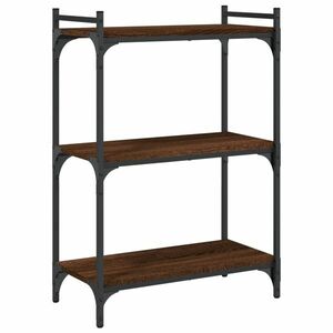 vidaXL 3 szintes barna tölgyszínű fa könyvespolc 60x30x86 cm kép