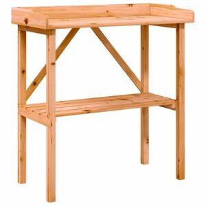 vidaXL barna tömör fenyőfa növénytartó asztal polccal 78x38x82, 5 cm kép