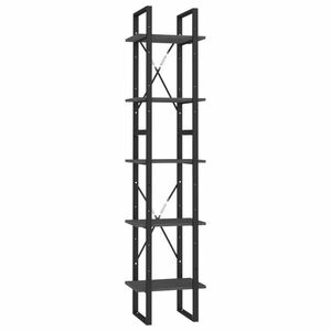 vidaXL ötszintes szürke fenyőfa könyvszekrény 40 x 30 x 175 cm kép