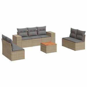 vidaXL 8 részes bézs polyrattan kerti ülőgarnitúra párnával kép