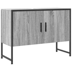 vidaXL szürke sonoma szerelt fa fürdőszobai mosdószekrény 80x33x60 cm kép