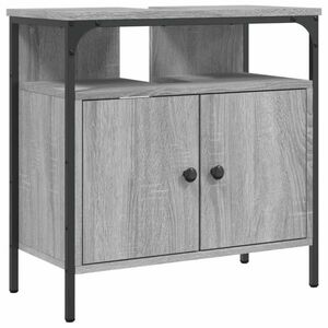 vidaXL szürke sonoma szerelt fa fürdőszobai mosdószekrény 60x30x60 cm kép
