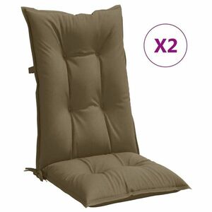 vidaXL 2 db tópszínű szövet magas háttámlájú székpárna 120x50x7 cm kép